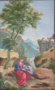 فولکلوری خه ج و سیامه ند 1 . رنگ روغن . سال 1367 . اندازه 51+82