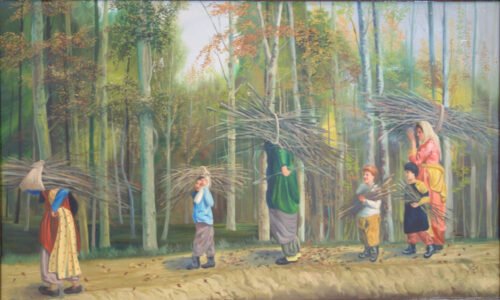 چرپی کیشه کان . رنگ روغن . سال 1368 . اندازه 101+62