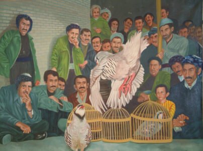 که و بازه کانی مه هاباد . رنگ روغن . سال 1369 . اندازه 77+98